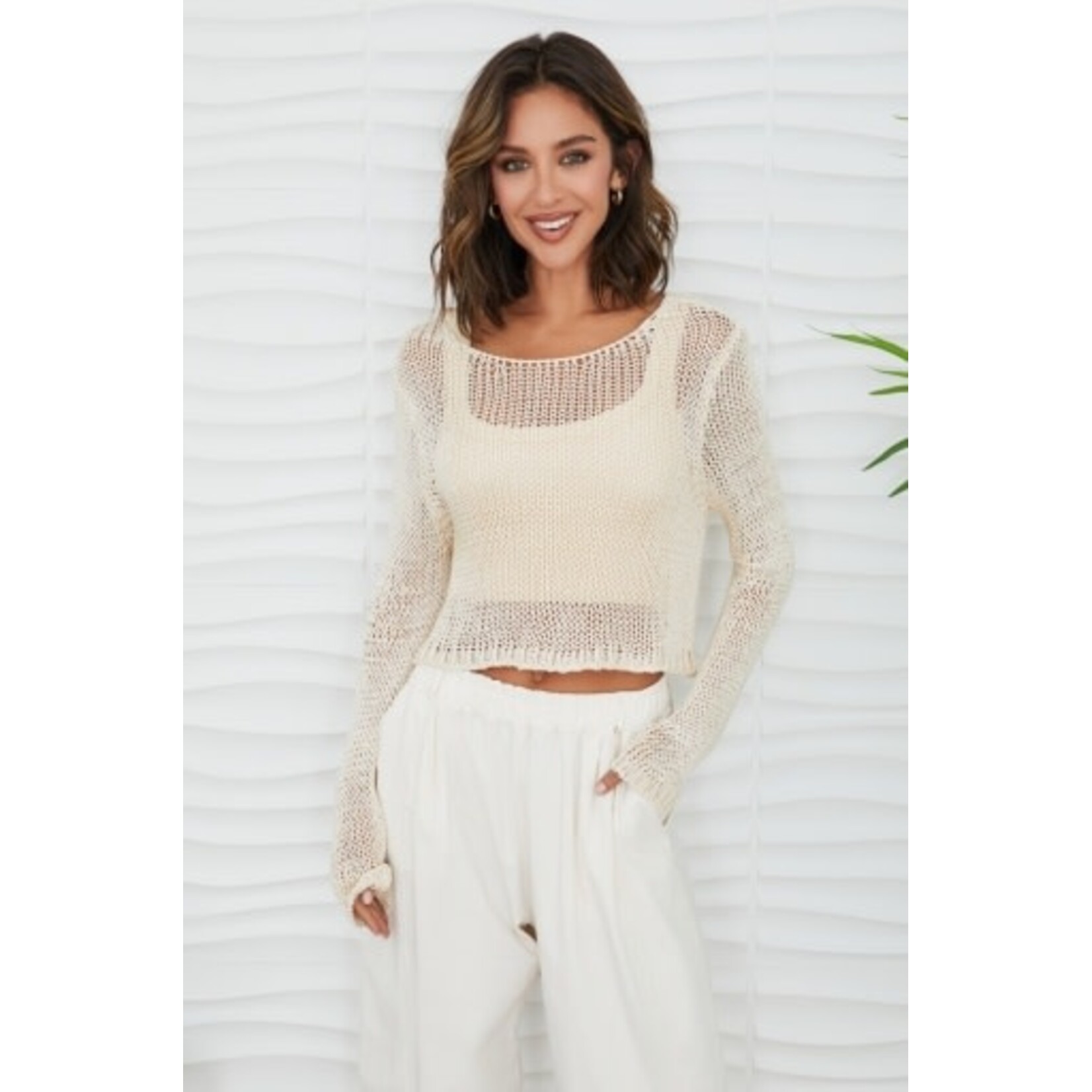 CREW NECK CROCHET TOP