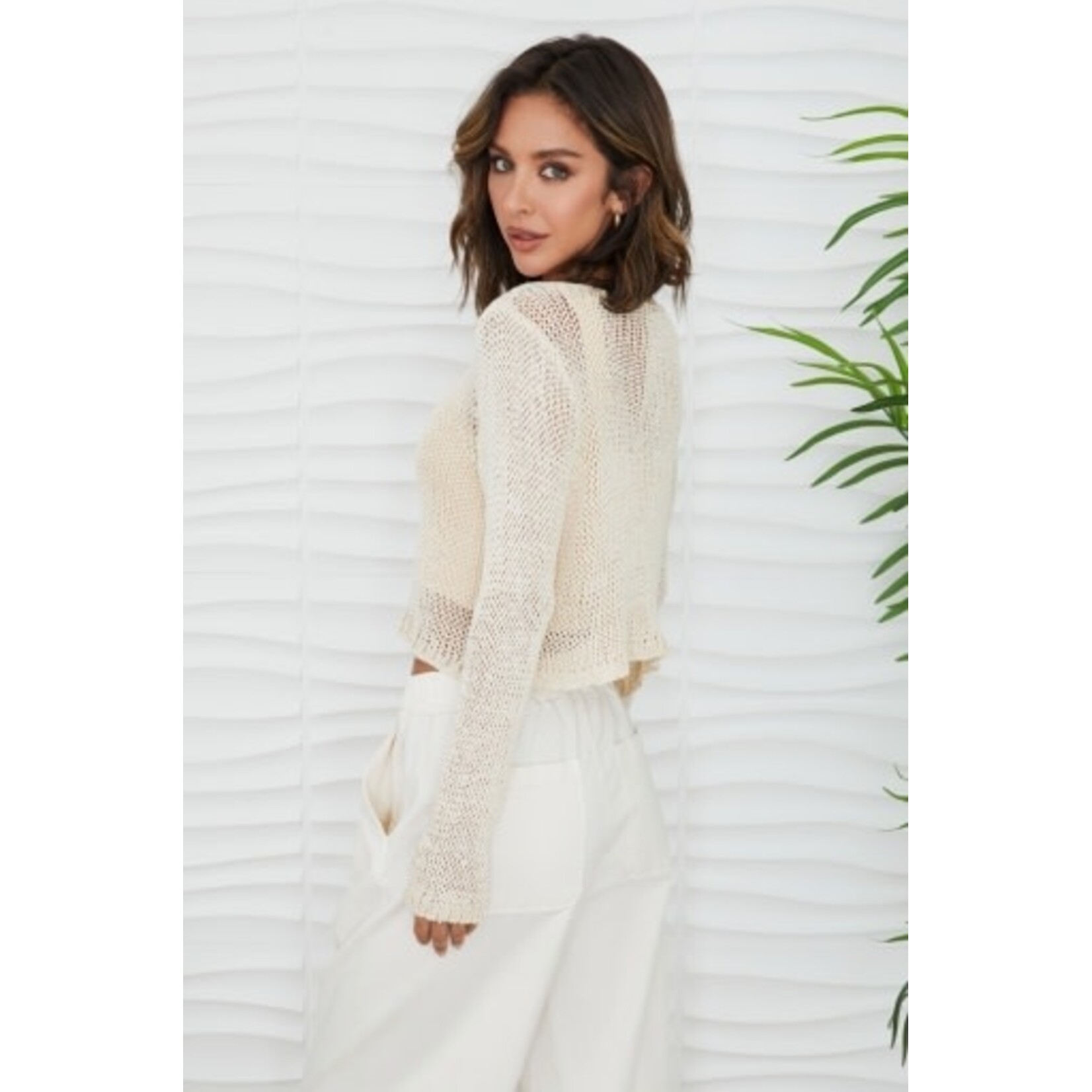 CREW NECK CROCHET TOP