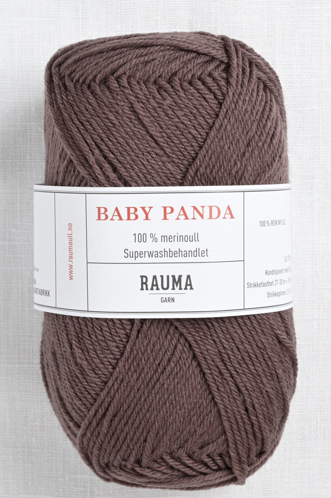 Ideel Silicon bøn Rauma Baby Panda (Baby Garn) 70 Brown - Wool and Company Fine Yarn