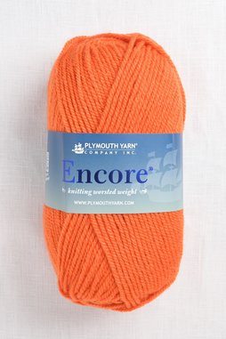 Image of Plymouth Encore Worsted 1383 Bright Orange