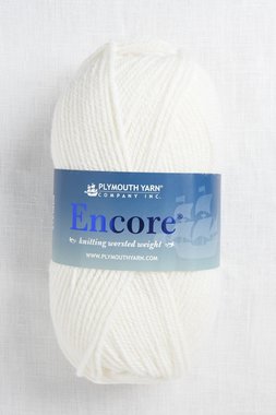 Image of Plymouth Encore Worsted 208 White