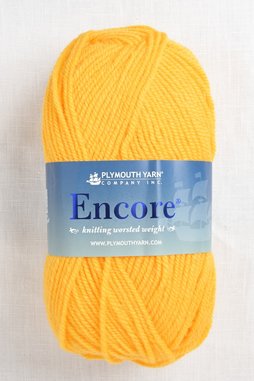 Image of Plymouth Encore Worsted 1382 Bright Yellow