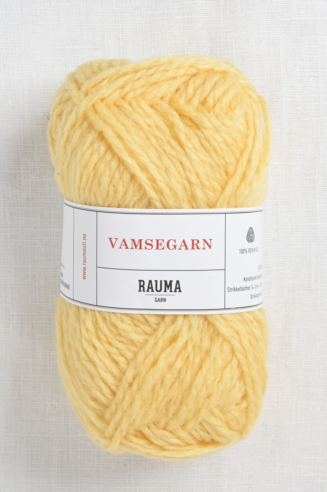 Rauma Vamsegarn 20 Light Yellow Wool and Company Fine Yarn