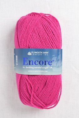 Image of Plymouth Encore Worsted 1385 Bright Fuschia