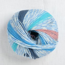 Image of Lang Yarns Merino 200 Bebe Color 320 Blue & Melon Stripe (Discontinued)