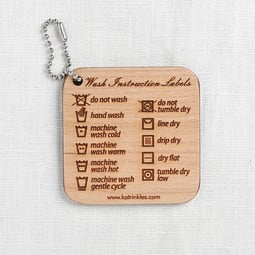 Image of Katrinkles Wash Instruction Labels Fob