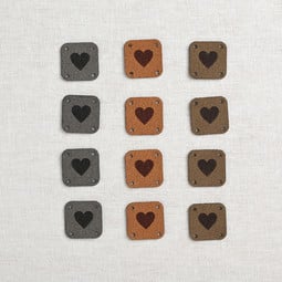 Image of Katrinkles Faux Suede Square Heart Tags, Neutrals, 12 ct.