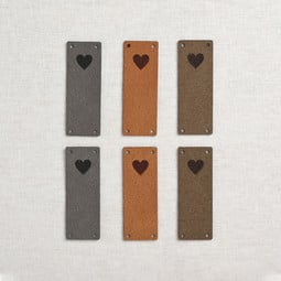 Image of Katrinkles Faux Suede Foldover Heart Tags, Neutrals, 6 ct.