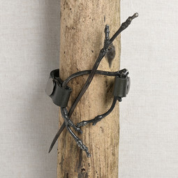 Image of JUL Designs Twig Shawl Cuff & Pin, Black w/ White Brass Hardware