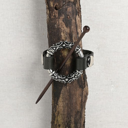 Image of JUL Designs Filigree Shawl Cuff & Pin, Rosewood & White Brass (Limited Edition)