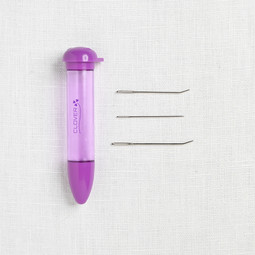 Image of Clover Chibi Lace Darning Needle Set, 3 ct. (purple case)
