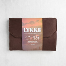 Image of Lykke Cypra Copper 5" Interchangeable Circular Needle Set, Brown Vegan Suede Case