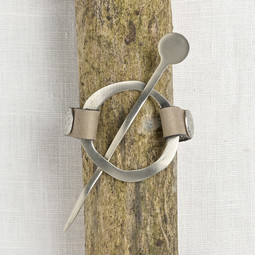Image of JUL Designs Midcentury Modern Cuff & Shawl Pin, Pewter w/ White Brass Hardware