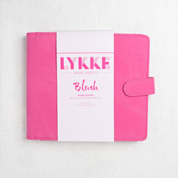 Image of Lykke Blush 6" Double Point Needle Set, US 6-13, Fuchsia Denim Case