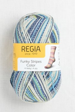 Image of Regia 4-Ply 3793 Azure and Grey (Funky Stripes)