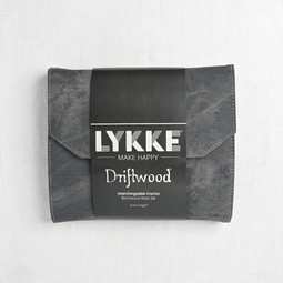 Image of Lykke Driftwood 6" Interchangeable Crochet Hook Set, Grey Denim Case