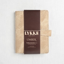 Image of Lykke Umber 6" Double Point Needle Set, US 0-5, Umber Denim Case