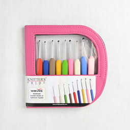 Image of KnitPro (Knitter's Pride) Waves Crochet Hook Set Pink Case