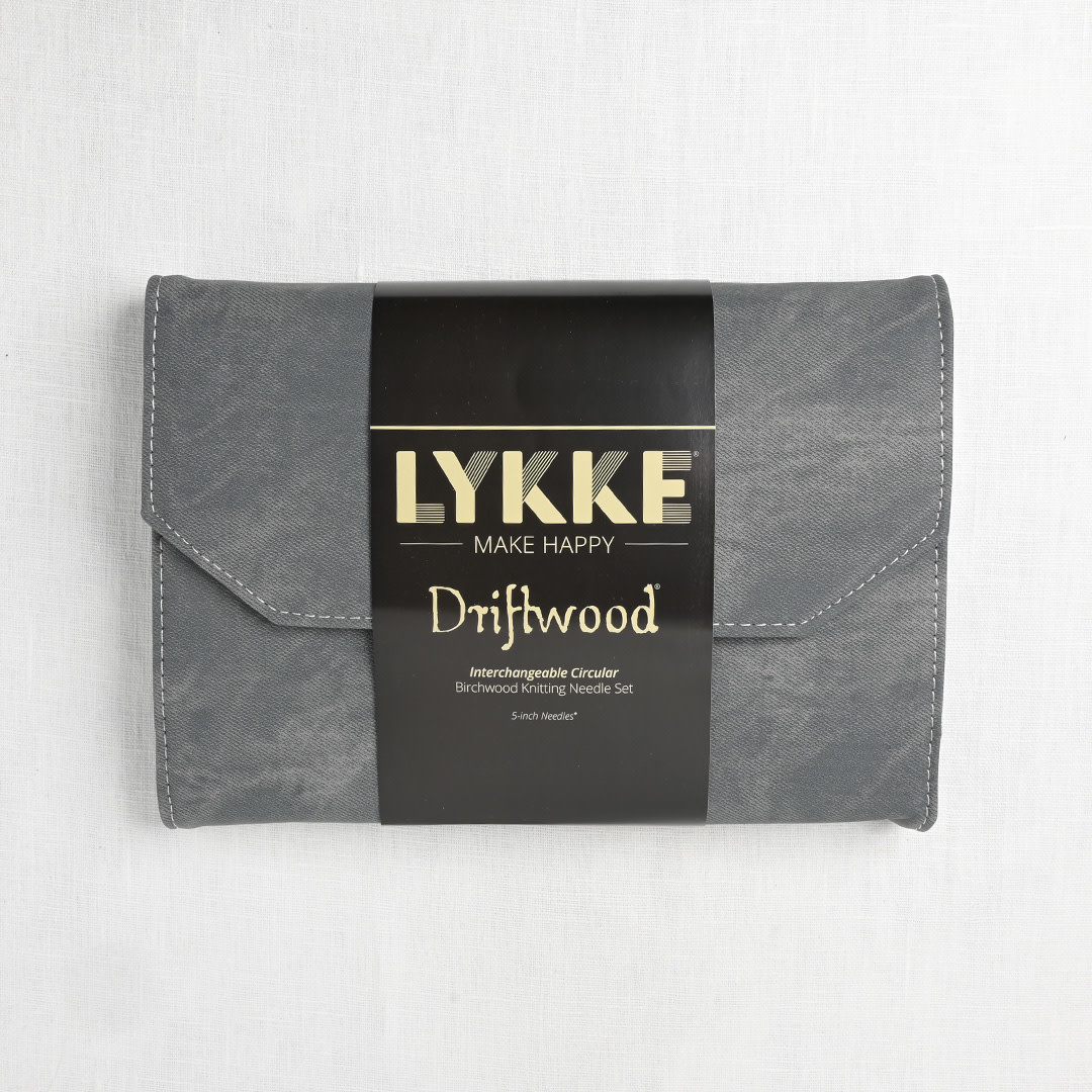 Lykke Driftwood 5" Interchangeable Circular Needle Set, Grey Denim Case