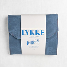 Image of Lykke Indigo 6" Interchangeable Crochet Hook Set, Blue Denim Case
