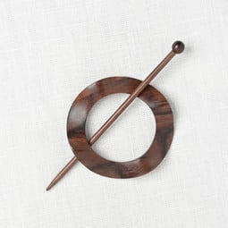 Image of JUL Designs Classic Waves Shawl Pin, Rosewood