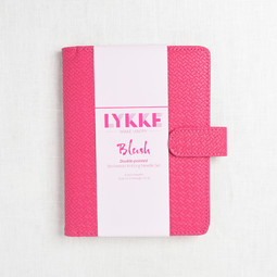 Image of Lykke Blush 6" Double Point Needle Set, US 0-5, Fuchsia Basketweave Case