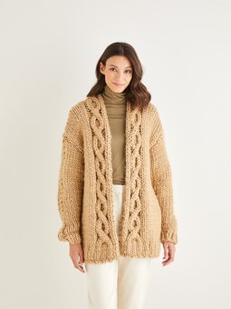 Image of Cable Panel Cardigan 10185