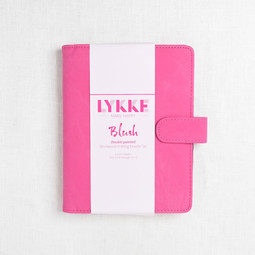Image of Lykke Blush 6" Double Point Needle Set, US 0-5, Fuchsia Denim Case