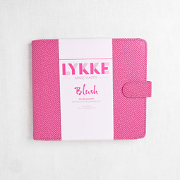 Image of Lykke Blush 6" Double Point Needle Set, US 6-13, Fuchsia Basketweave Case