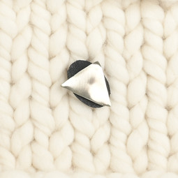 Image of JUL Designs Midcentury Modern Triangle Stud-Button, White Brass & Leather