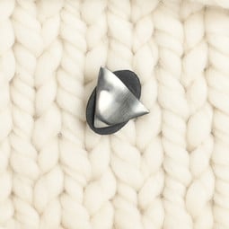 Image of JUL Designs Black Midcentury Modern Triangle Stud-Button, White Brass & Leather