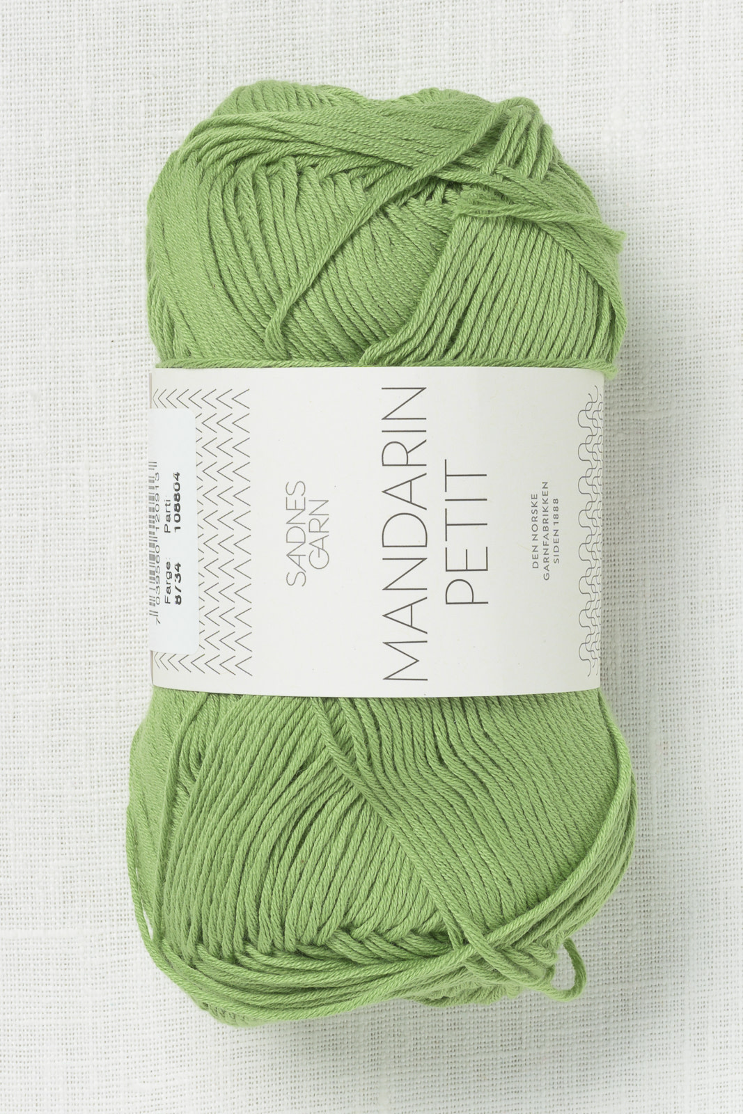 Morse kode Økologi Smidighed Sandnes Garn Mandarin Petit 8734 Green - Wool and Company Fine Yarn