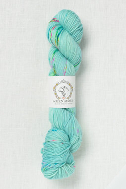 Image of La Bien Aimee Merino DK Wee Rainbow on a Vespa