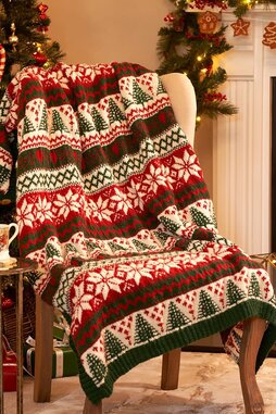 Image of WYS Woodside Fair Isle Festive Blanket Kit (Limited Edition)