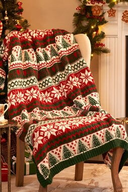 Image of WYS Woodside Fair Isle Festive Blanket Kit