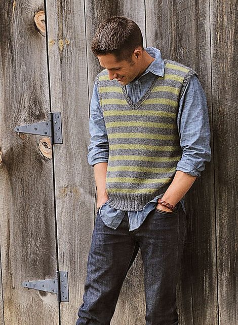 Wool & Co. Feature Pattern of the Week - Men's Striped Vest - Wool