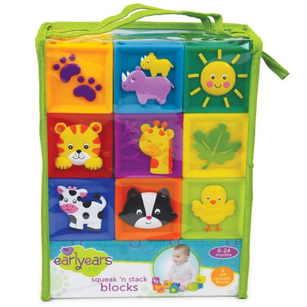early years squeak and stack blocks