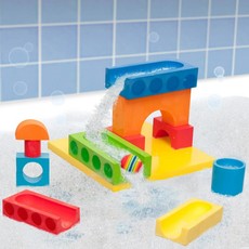 JUST THINK TOYS BATHBLOCKS FLOATING BALL RUN & WATERFALL SET