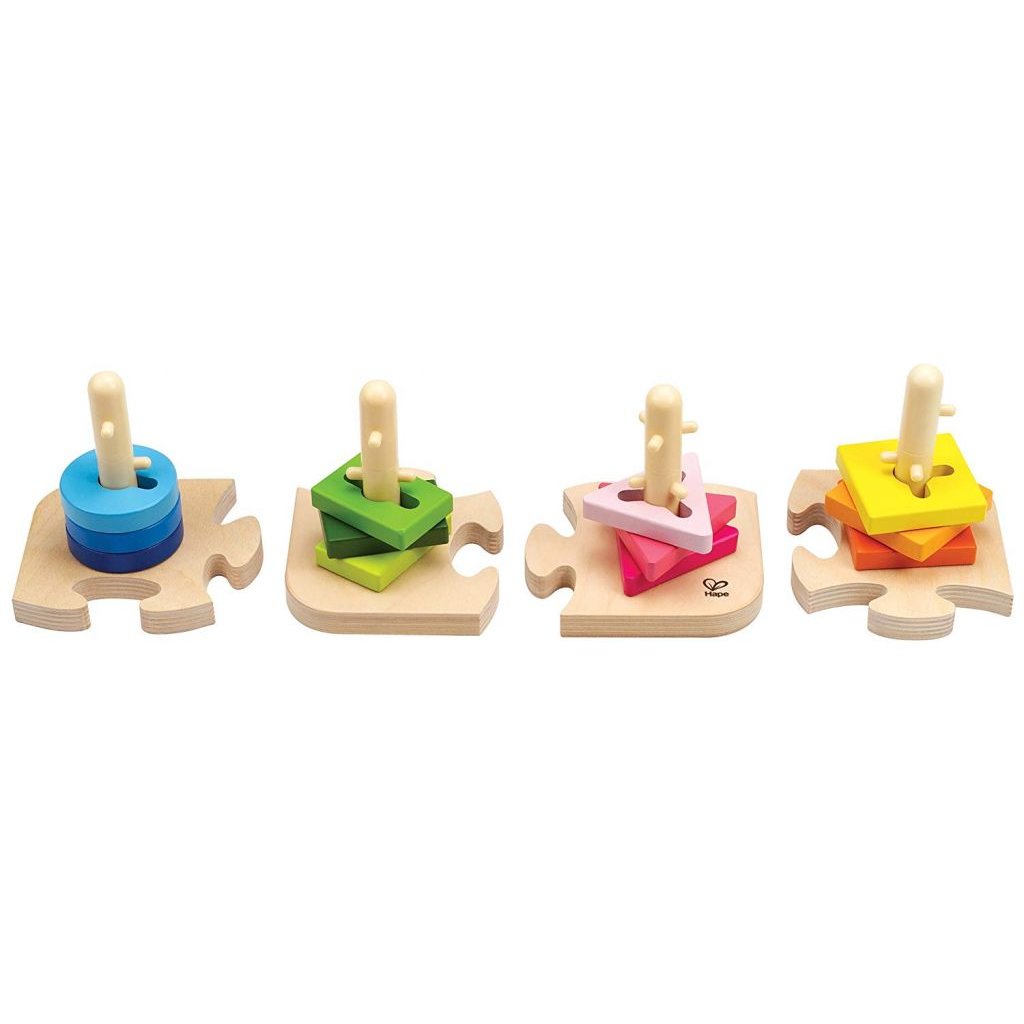 Hape Construction Site Kid's Wooden Toddler Peg Puzzle - Hape Toys