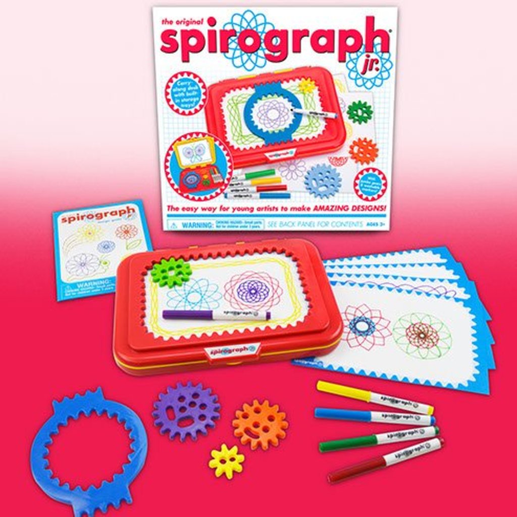 Spirograph - Introduce your aspiring artist to the amazing world of  #Spirograph! The ALL-NEW Spirograph Jr. is specially designed for younger  artists, featuring jumbo-sized gears, washable markers and a handy  carry-along case