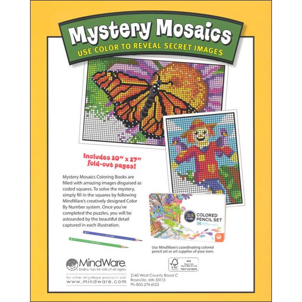 √ Mystery Mosaic Coloring Books Mindware Color By Number Mystery