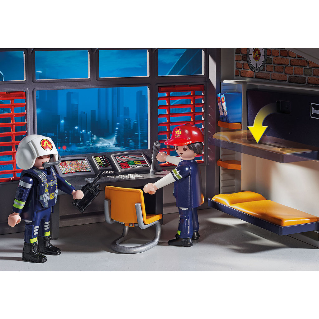 playmobil fire station with alarm