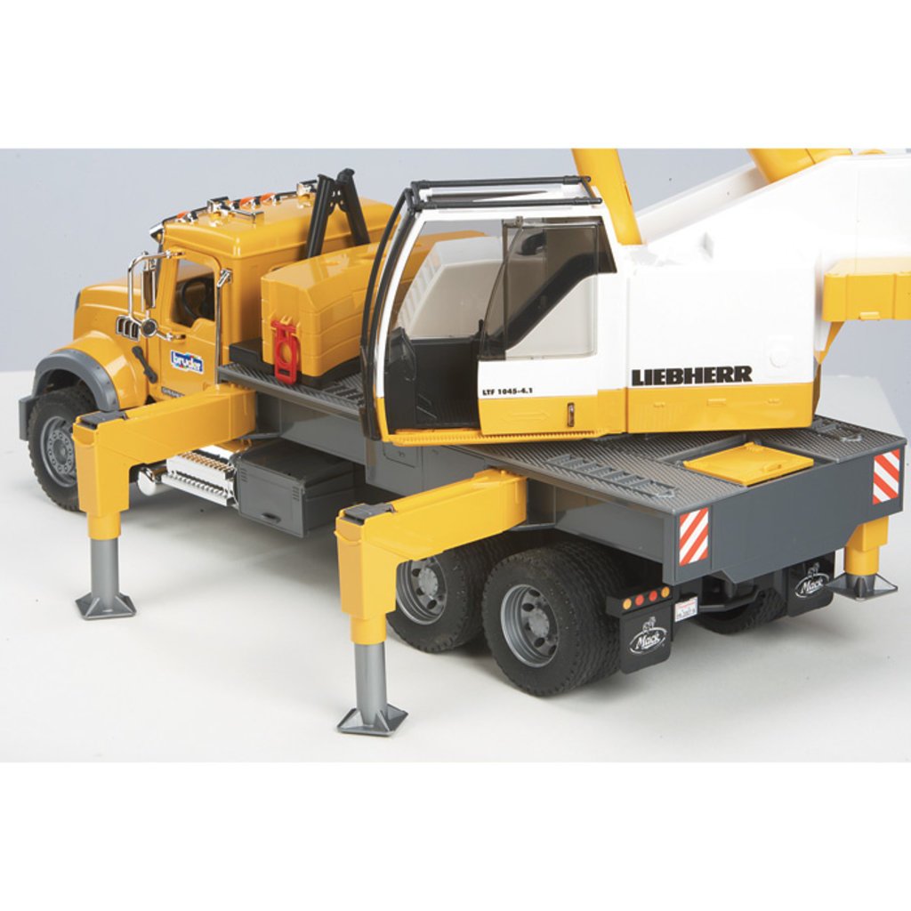 BRUDER TOYS AMERICA MACK GRANITE CRANE TRUCK