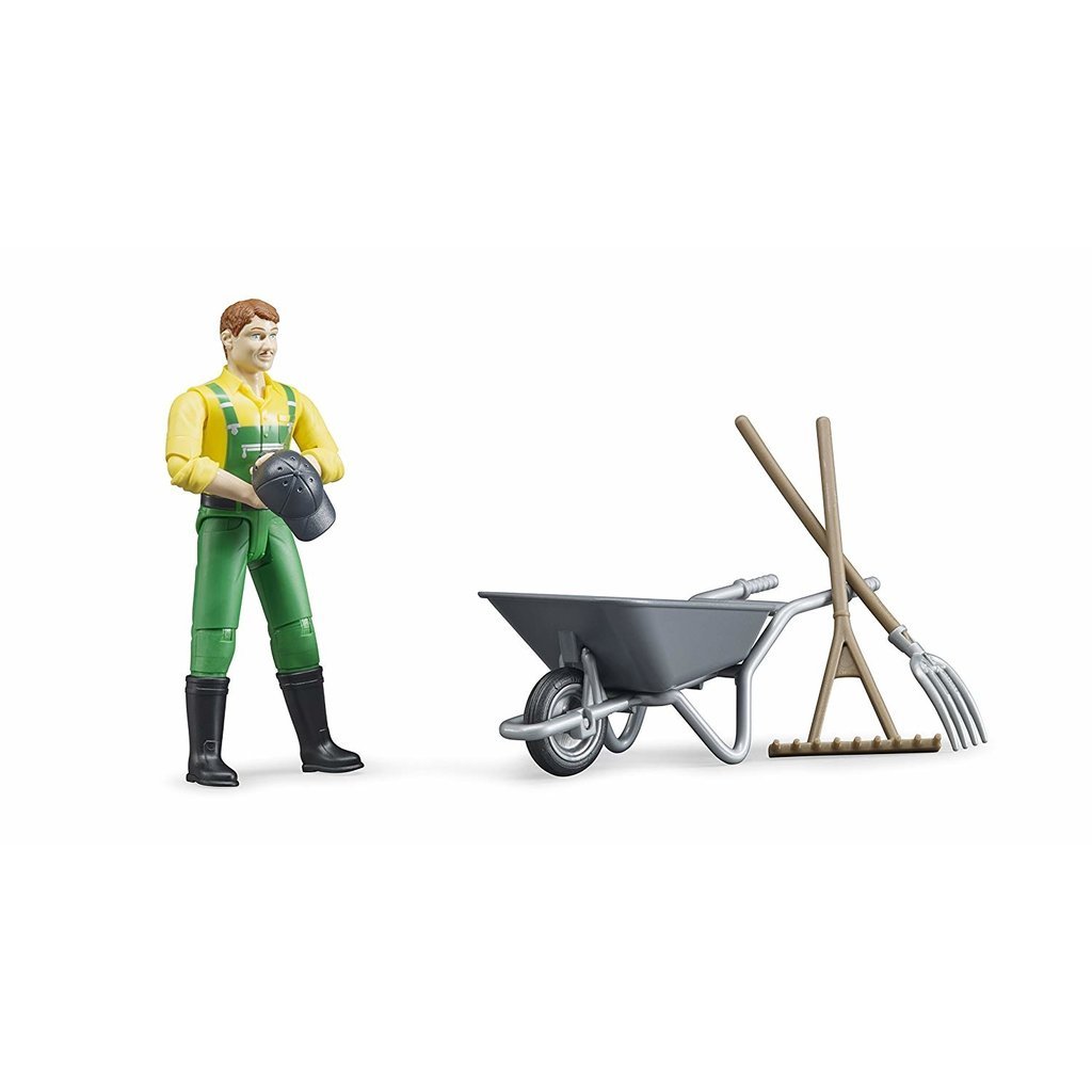 BRUDER TOYS AMERICA FARMER WITH ACCESSORIES