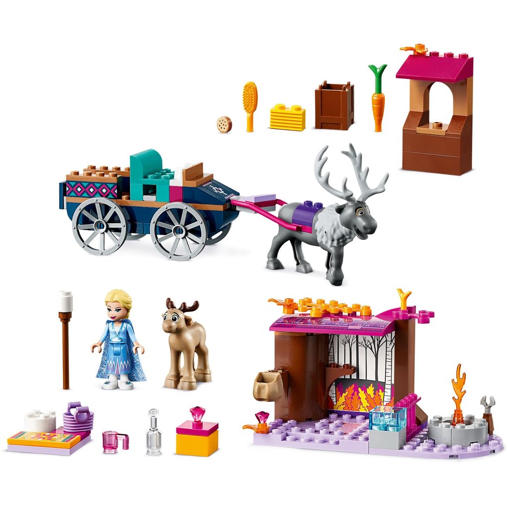 LEGO Disney Frozen II Elsa's Wagon Carriage Adventure 41166 Building Kit  with Elsa & Sven Toy Figure (116 Pieces)
