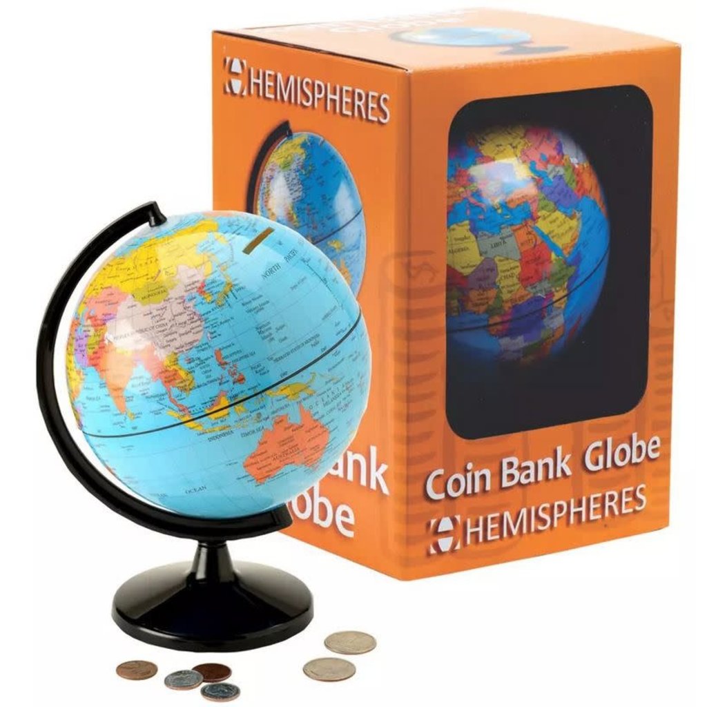 ROUND WORLD PRODUCTS COIN BANK GLOBE