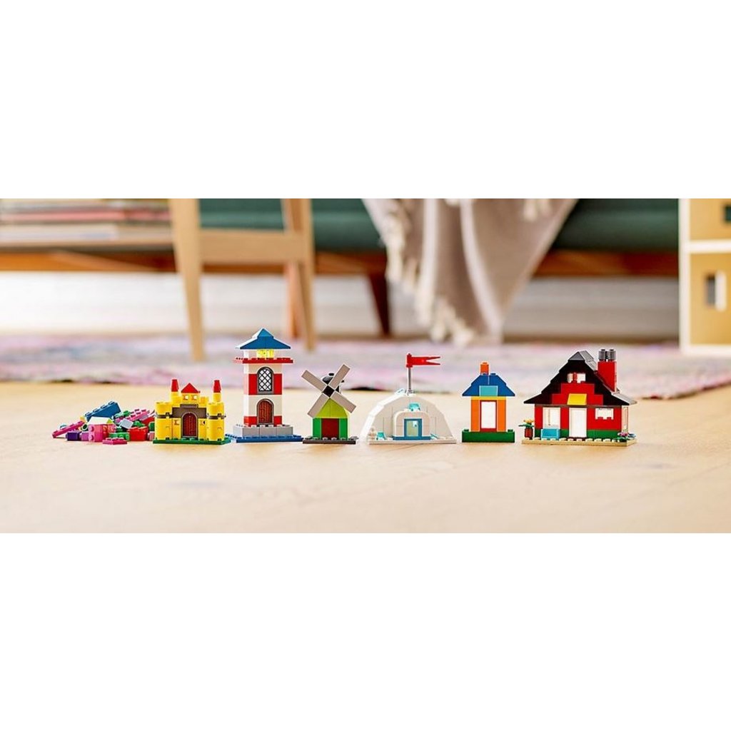 lego bricks and houses