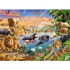 RAVENSBURGER USA SAVANNAH JUNGLE WATERHOLE 100 PIECE PUZZLE