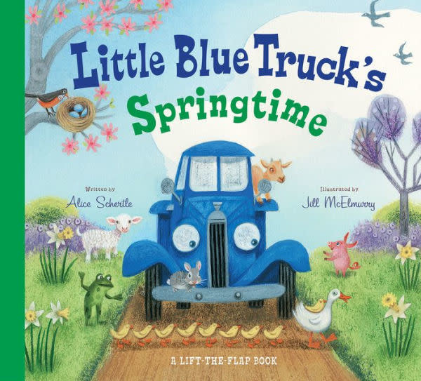 blue truck springtime