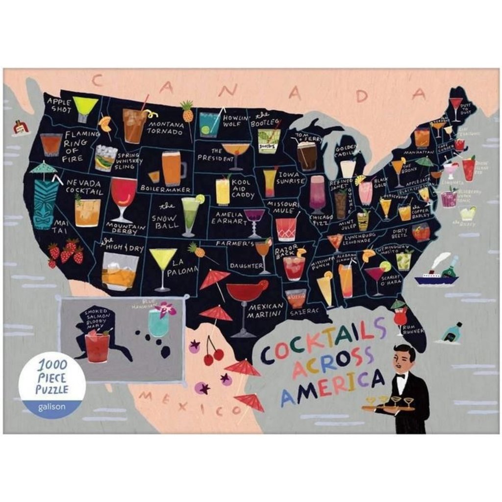 GALISON COCKTAIL MAP OF THE USA 1000 PIECE PUZZLE